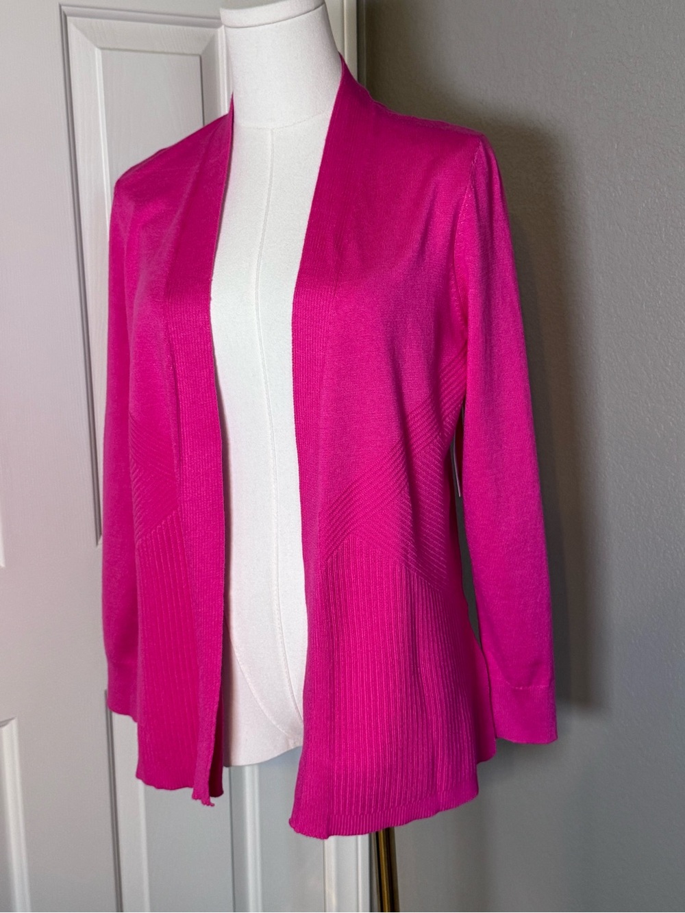89th & Madison Open-Front Hot Pink Cardigan
